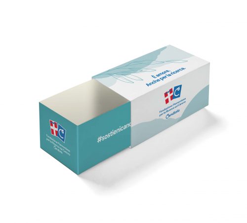 Scatolina fiammifero portaconfetti azzurra
