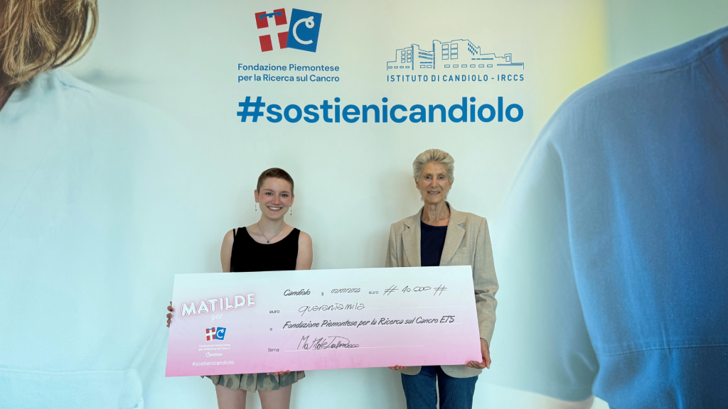 Matilde Dalmasso con Allegra Agnelli, Presidente della Fondazione Piemontese per la Ricerca sul Cancro